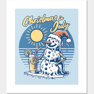 Christmas in July - Melting Snowman Posters and Art